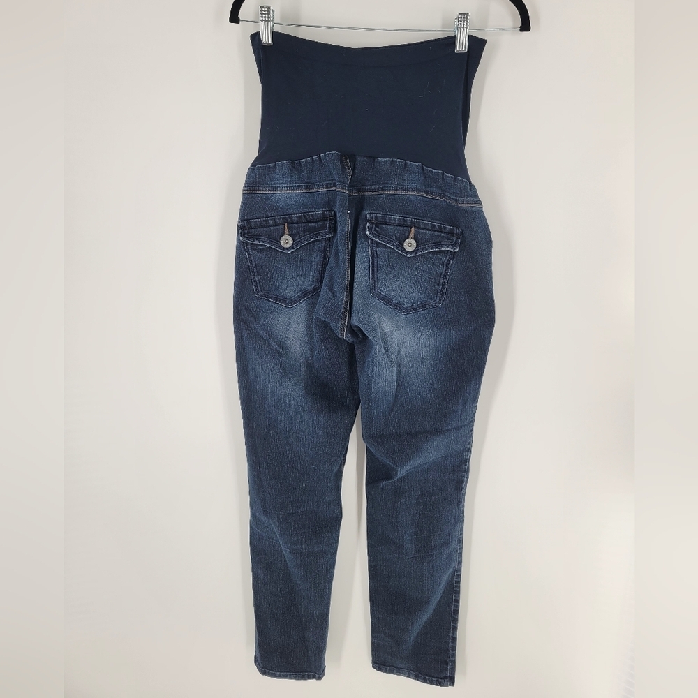 Indigo Blue Full Panel Maternity Slim Jeans Size XL - Picture 2 of 3